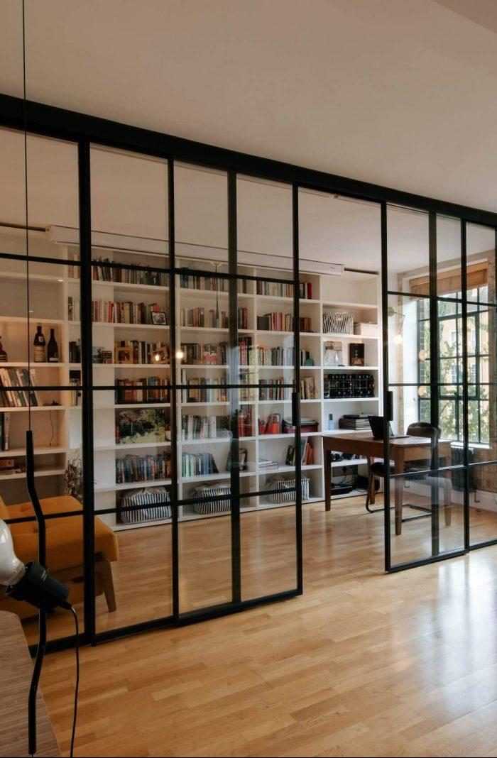 Sliding Doors Black Steel, How To Add Sliding Glass Doors A Bookcase