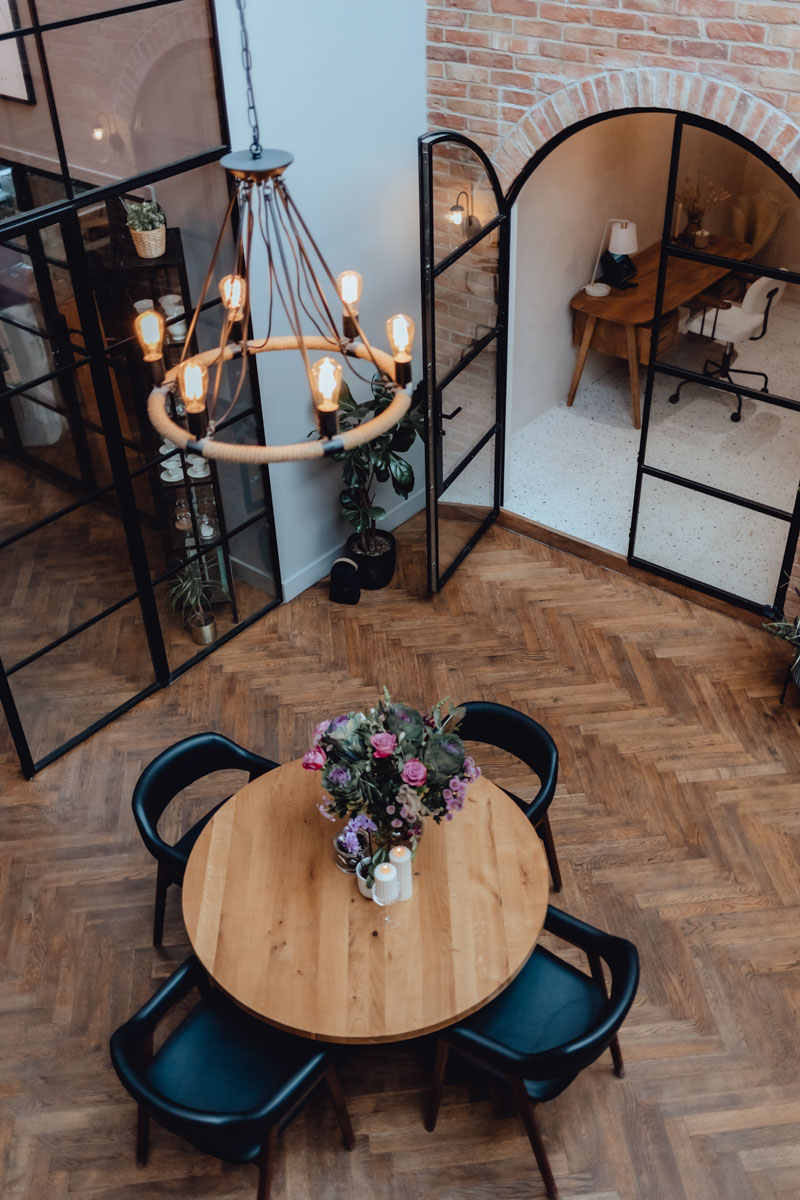 london showroom office black steel door